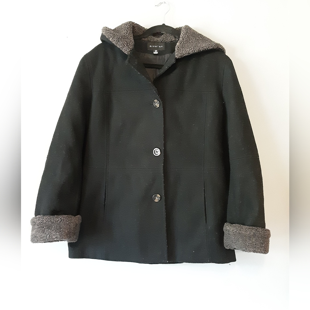 Braeton Black Wool Blend Button-up Y2K Jacket